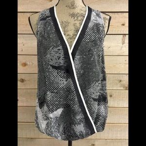 Daniel Rainn Black and White Dot Open Blouse